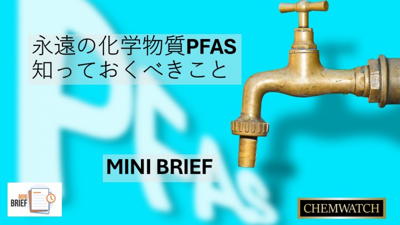 永遠の化学物質PFASー知っておくべきこと【ケムウォッチ】日本語での無料セミナー