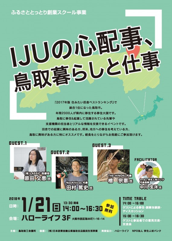 IJUの心配事、鳥取暮らしと仕事