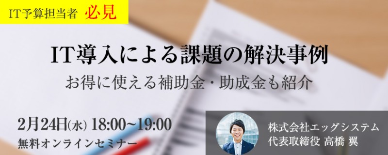 IT予算担当者必見！IT導入による課題の解決事例とお得に使える補助金・助成金の紹介