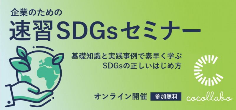 【参加無料｜SDGs入門セミナー】企業のための速習SDGsセミナー